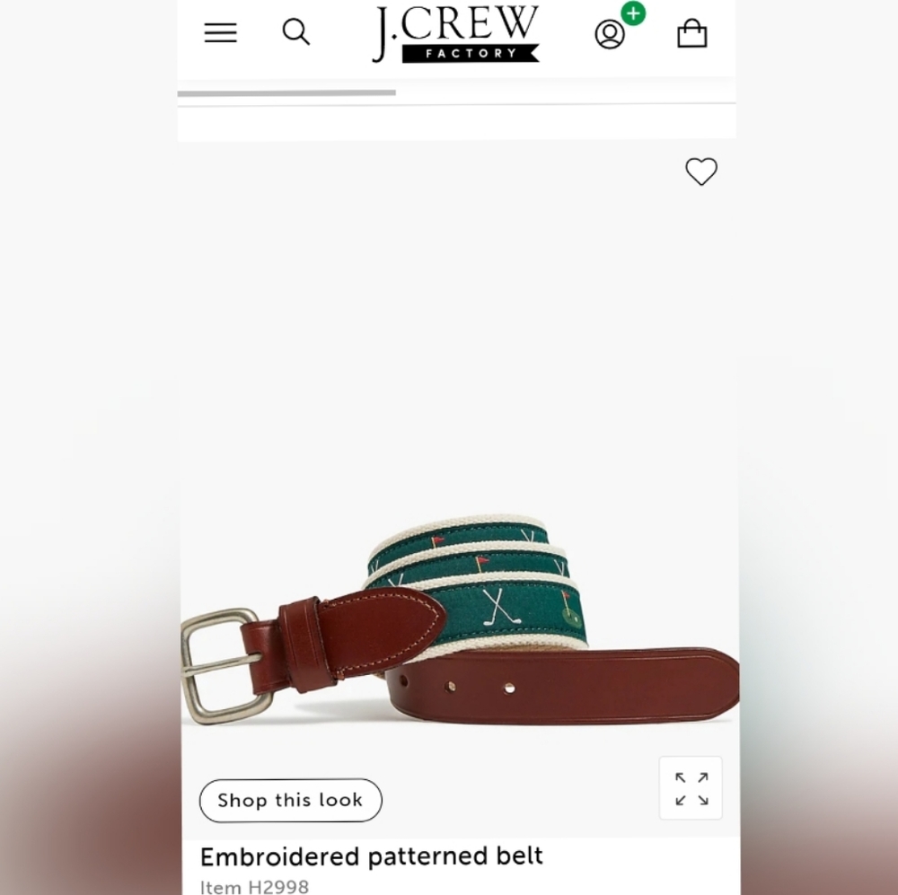 J Crew Embroidered Patterned Belt